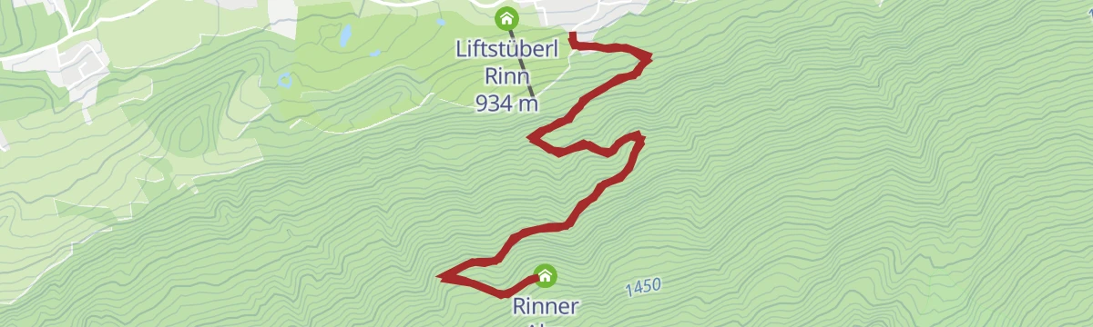 Route map: Rinn - Rinner Alm